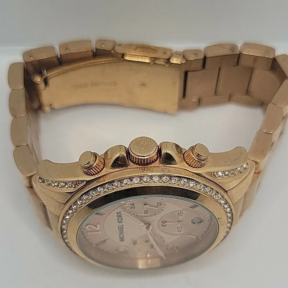 Michael Kors MK5263 Women's Stainless Steel Analog Gold Dial Quartz Watch BC654